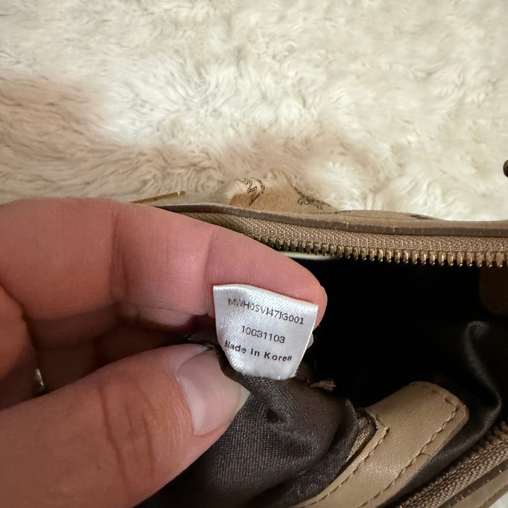 MCM Tan Monogram Shoulder Bag - Picture 8 of 12